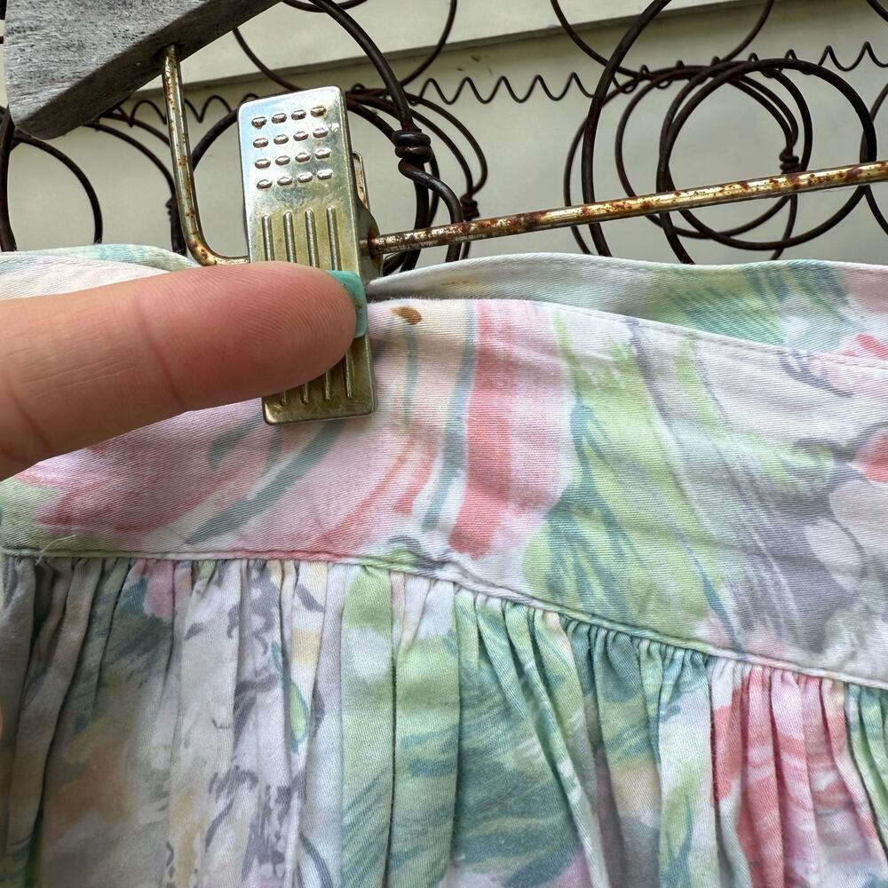 Charter Club Pastel Floral A-Line Yoke Button Front Skirt Pockets Cottagecore 8 - Picture 3 of 10